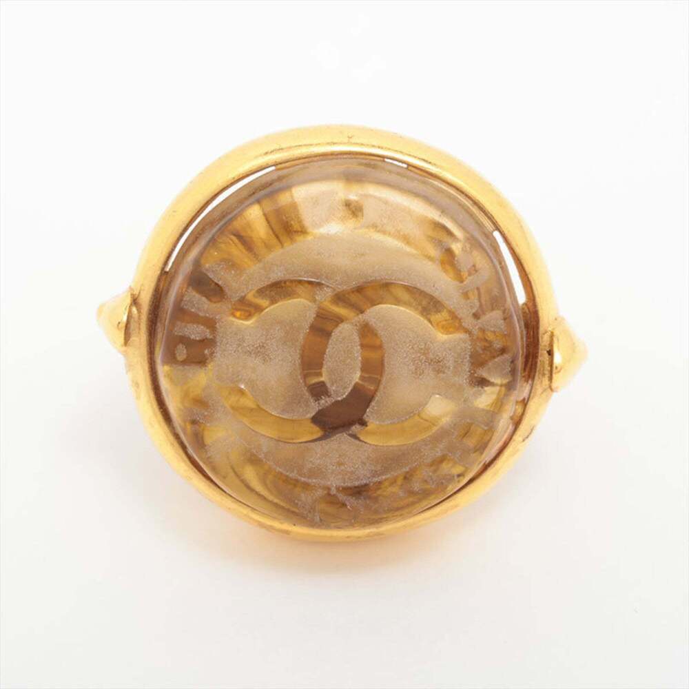 Chanel Authentic Brown Logo Ring - image 1
